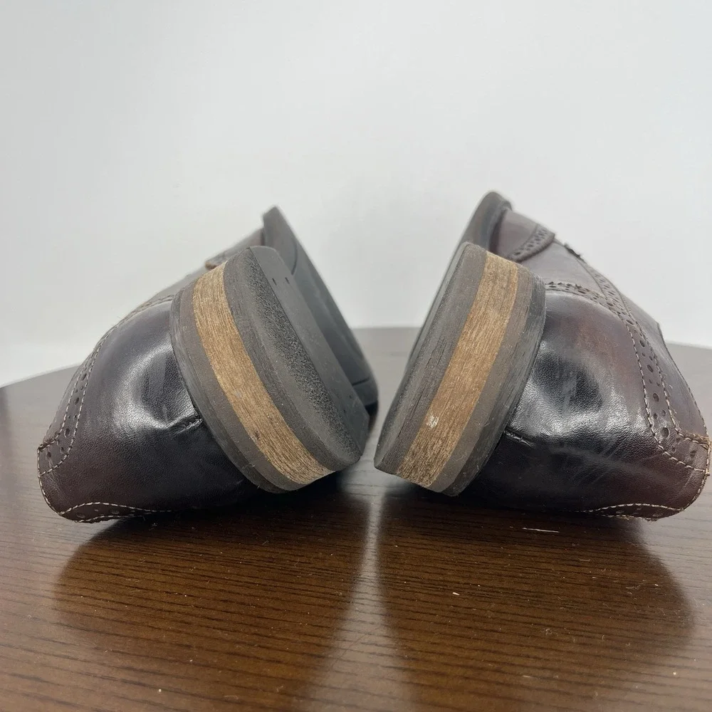 Vionic Bowery Bruno Shoes Men's 10 Brown Leather‎ Wingtip Oxford Brogue Dress